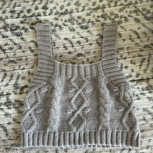 Kendall & Kylie Gray Cable Knit Sweater Tank